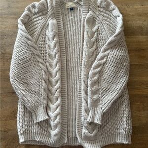 Cozy Gray Cable Knit Cardigan